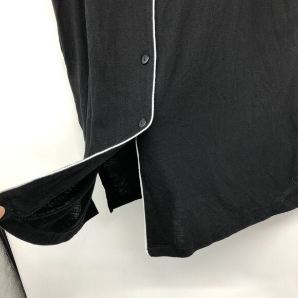Aimee Kestenberg Black & White Letter Contrast Button Down Nightgown size S - Picture 7 of 16
